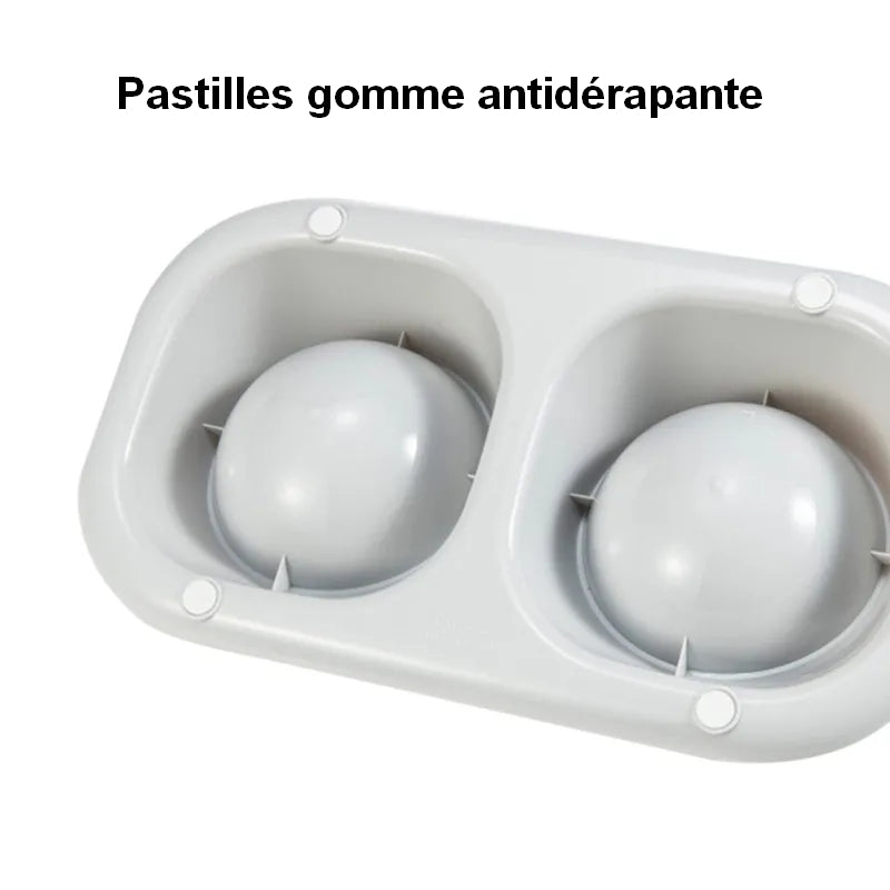 Double gamelle inclinée pour chat Inox COOL MEAL👨‍🍳🥣