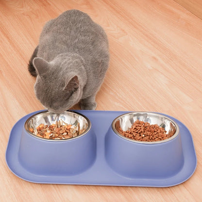 Double gamelle inclinée pour chat Inox COOL MEAL👨‍🍳🥣