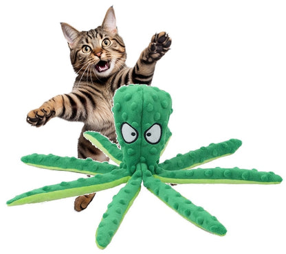 Jouet en peluche à mâcher pour chat POULPY : un poulpe stimulant à croquer 🐙🐈