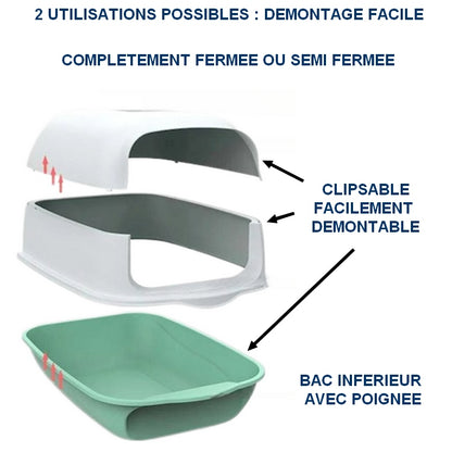 Bac à litière fermé POOP BOX, maison de toilette pour chat discrète élégante 🏠🧻