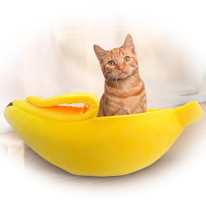 Panier niche BANANA CAT : pour les siestes confortables bien caché 😻🍌