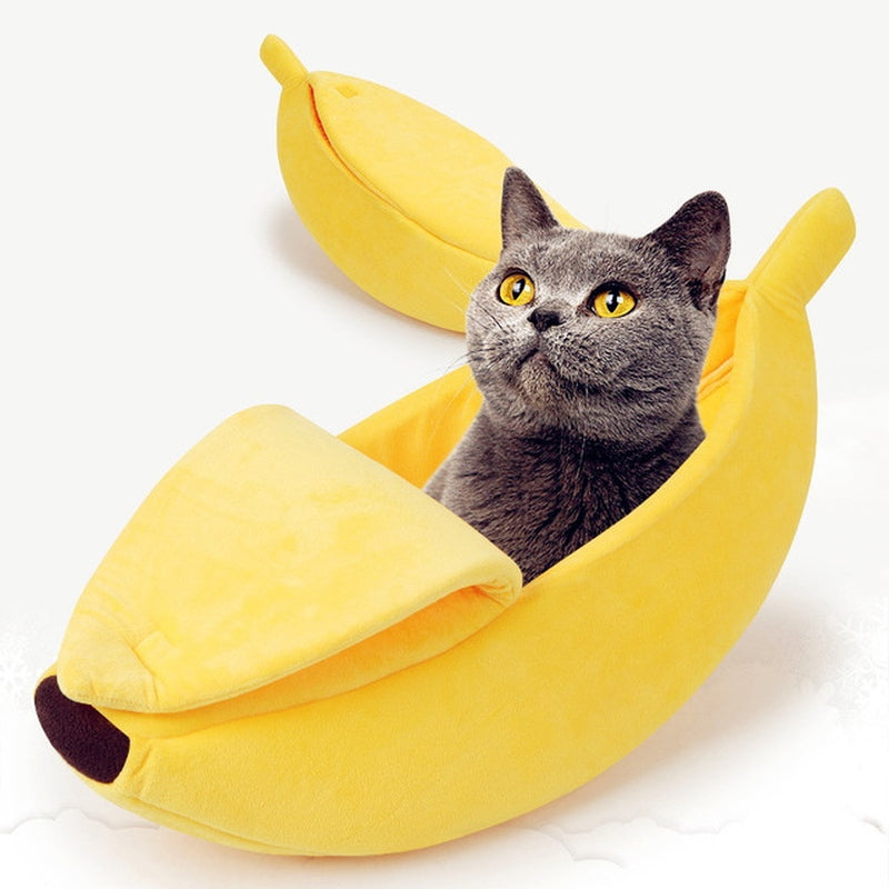 Panier niche BANANA CAT : pour les siestes confortables bien caché 😻🍌