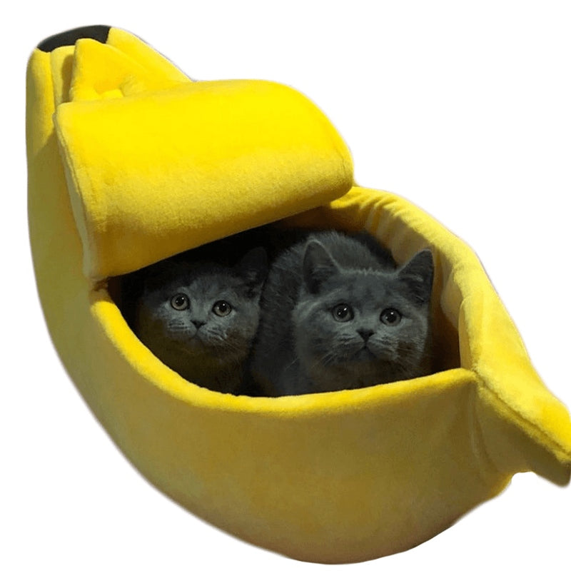 Panier niche BANANA CAT : pour les siestes confortables bien caché 😻🍌