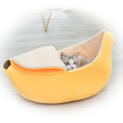 Panier niche BANANA CAT : pour les siestes confortables bien caché 😻🍌