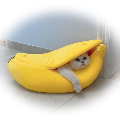 Panier niche BANANA CAT : pour les siestes confortables bien caché 😻🍌