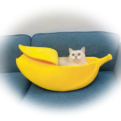 Panier niche BANANA CAT : pour les siestes confortables bien caché 😻🍌