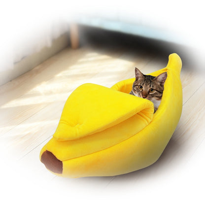 Panier niche BANANA CAT : pour les siestes confortables bien caché 😻🍌