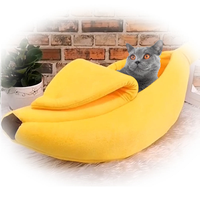 Panier niche BANANA CAT : pour les siestes confortables bien caché 😻🍌