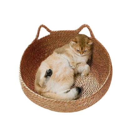 Panier rond en osier pour chat CHIC BED : confort et élégance naturelle 🛌🏻✨