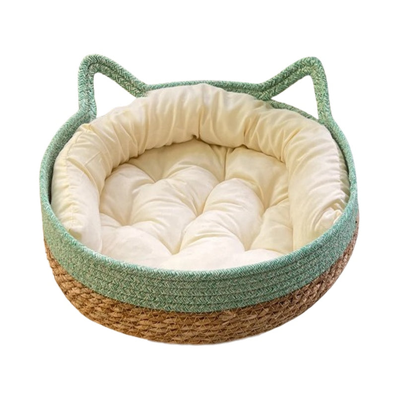 Panier rond en osier pour chat CHIC BED : confort et élégance naturelle 🛌🏻✨