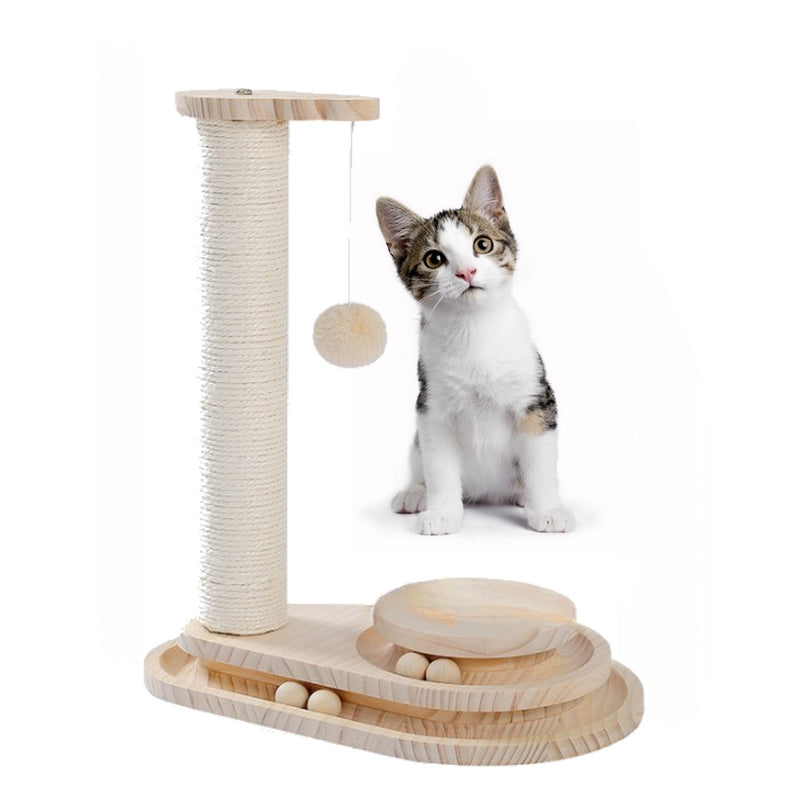 Poteau griffoir et jeu interactif à boules pour chat ROLL SCRATCHER Pour chasser l'ennui ! 🔘🐾