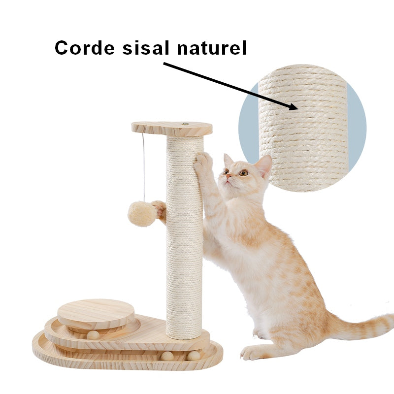 Poteau griffoir et jeu interactif à boules pour chat ROLL SCRATCHER Pour chasser l'ennui ! 🔘🐾