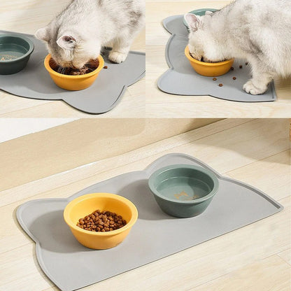 Tapis gamelle pour chat en Silicone CARPET FOOD 🥗✨