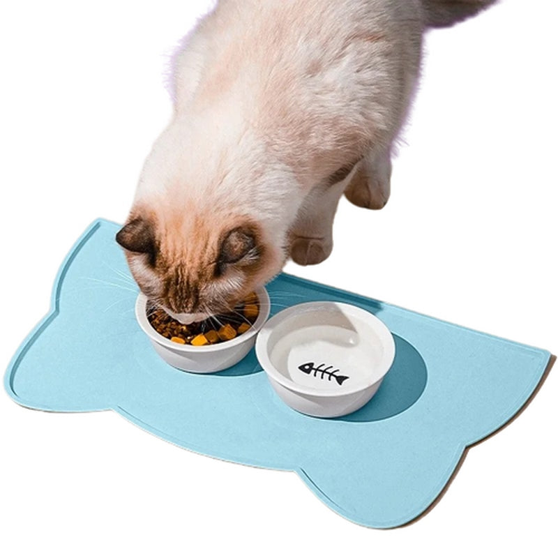 Tapis gamelle pour chat en Silicone CARPET FOOD 🥗✨